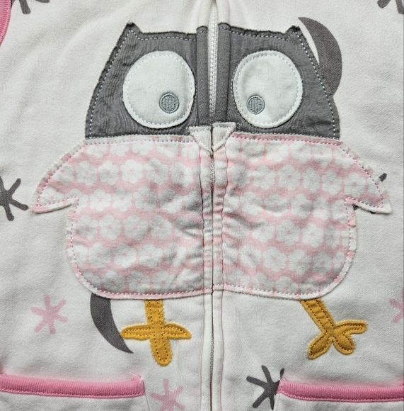 Wearable Blanket Sleeper Double Layered Cotton Size 1T-3T Owl Pink. Vaenati Baby - Picture 2 of 5